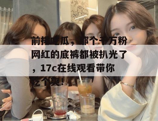 前排吃瓜，那个千万粉网红的底裤都被扒光了，17c在线观看带你吃个爽！